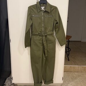 Topshop Khaki Utility Jumpsuit